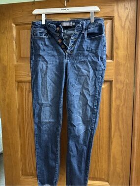 Just USA Skinny High-Rise Dark Blue Button-Fly Jeans
